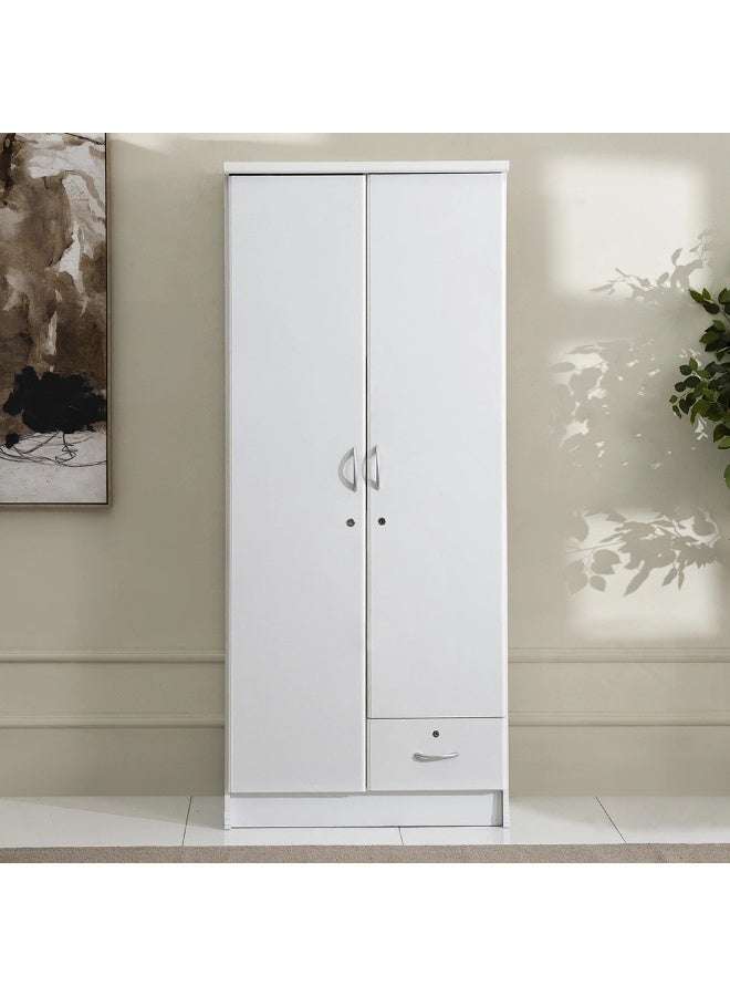 ABX HOME Riley 2 Door Wooden Wardrobe With One Lockable Drawer - Image 2